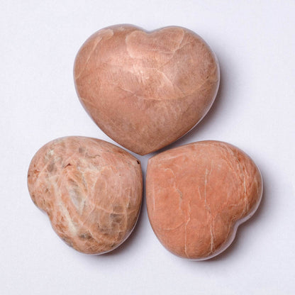 Peach Moonstone Hearts - AAA Premium Quality