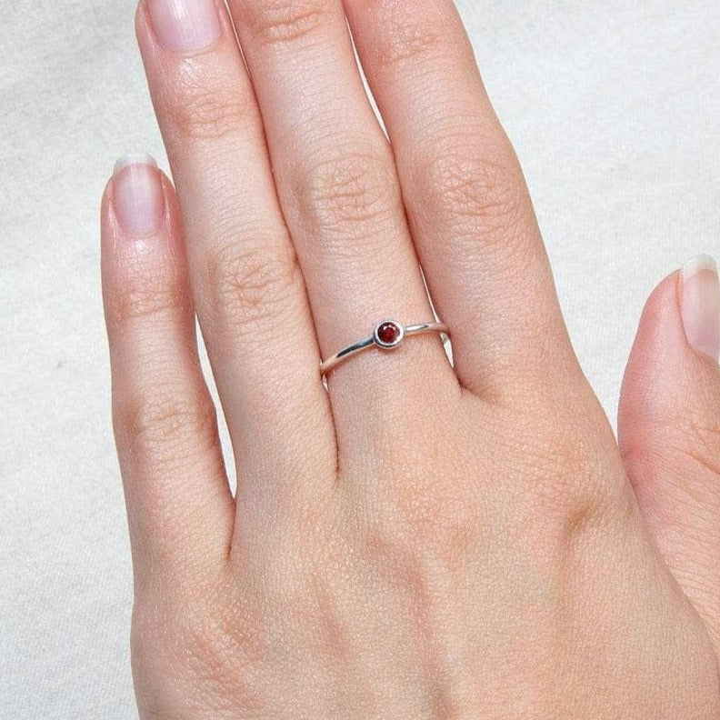Garnet Silver or Gold Ring