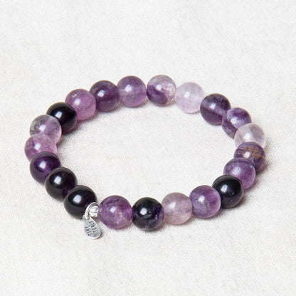 Purple Rainbow Fluorite Energy Bracelet 8mm