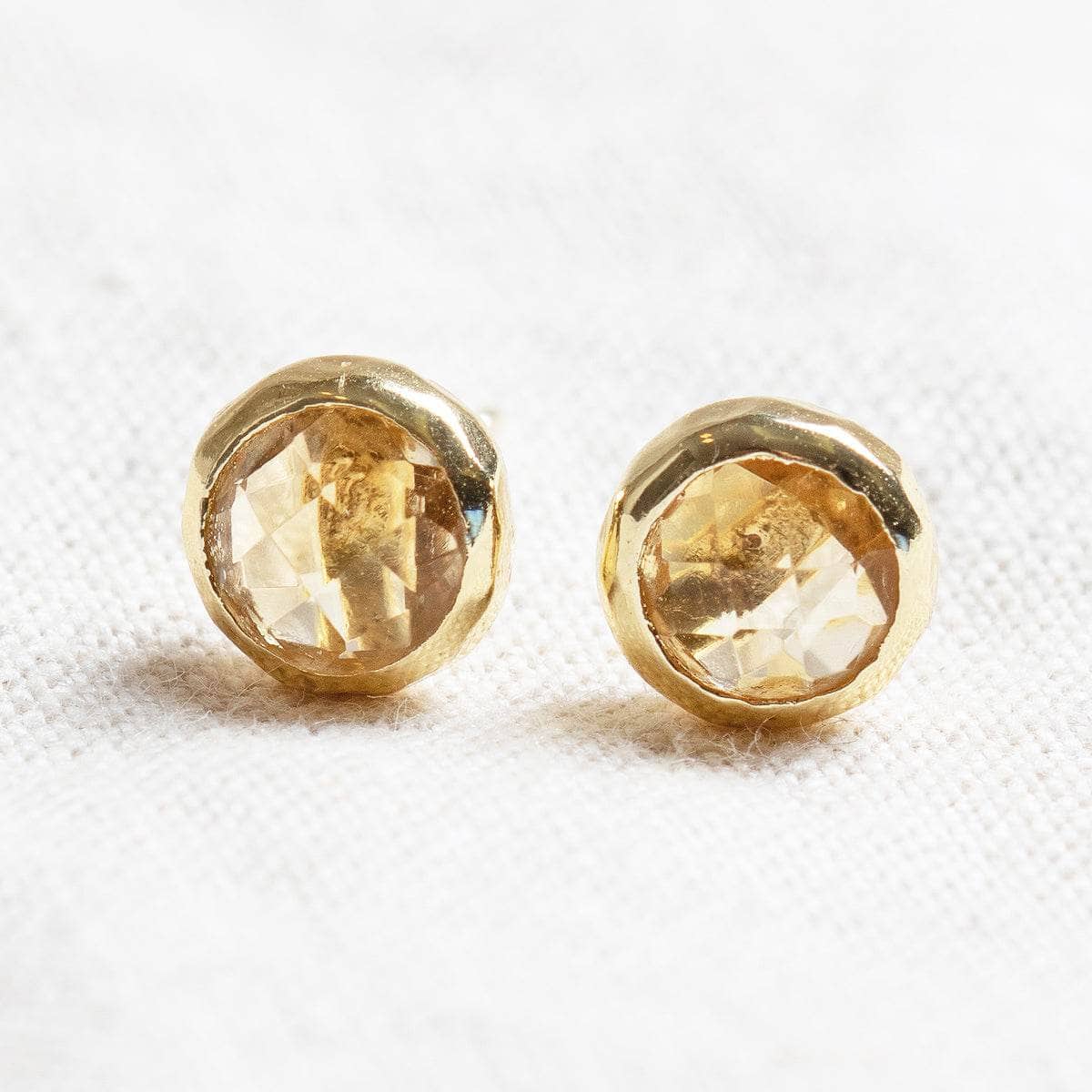 Citrine Silver or Gold Stud Earrings