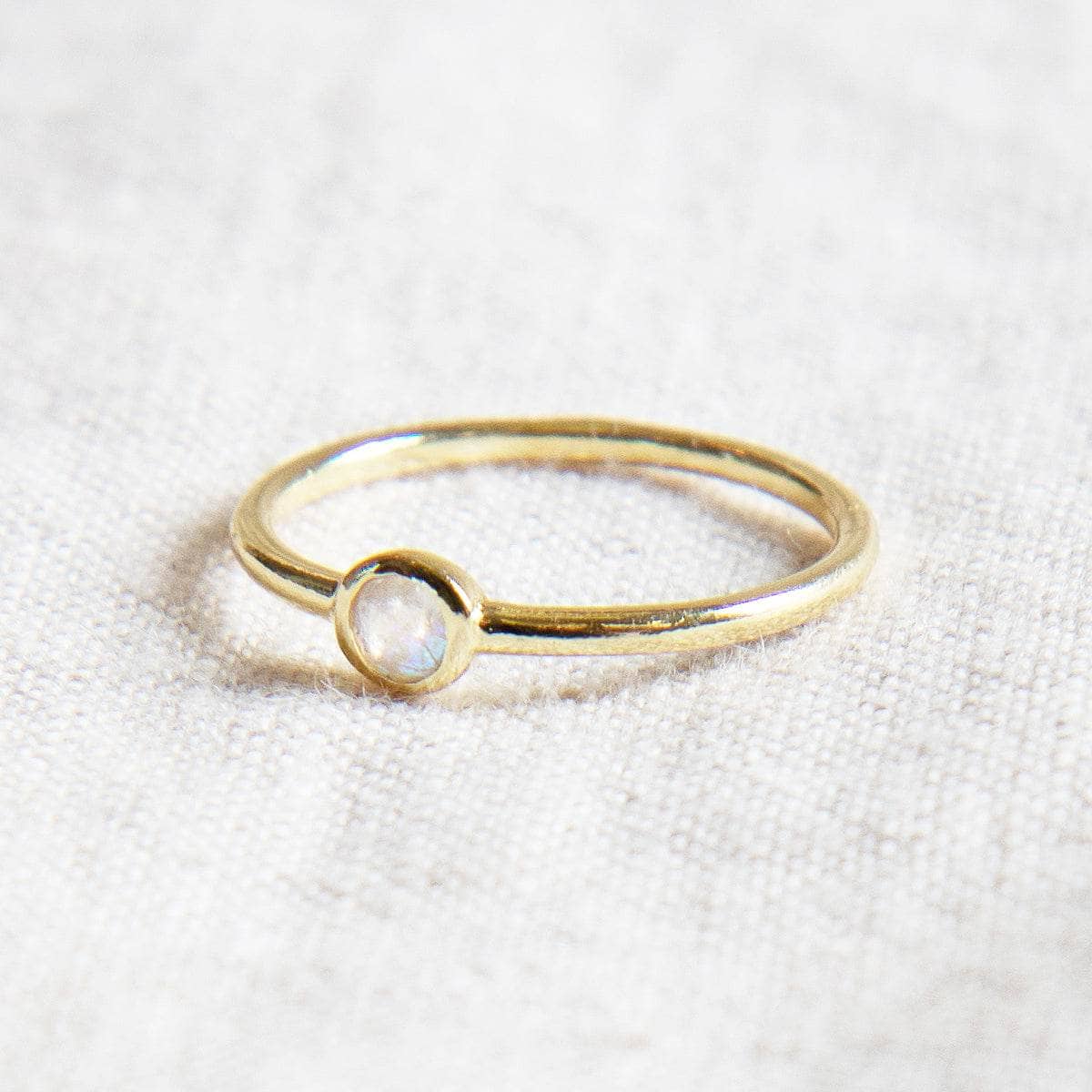 Rainbow Moonstone Silver, Gold or Rose Gold Ring