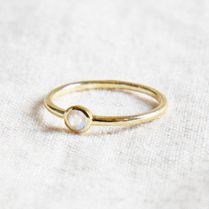 Rainbow Moonstone Silver, Gold or Rose Gold Ring