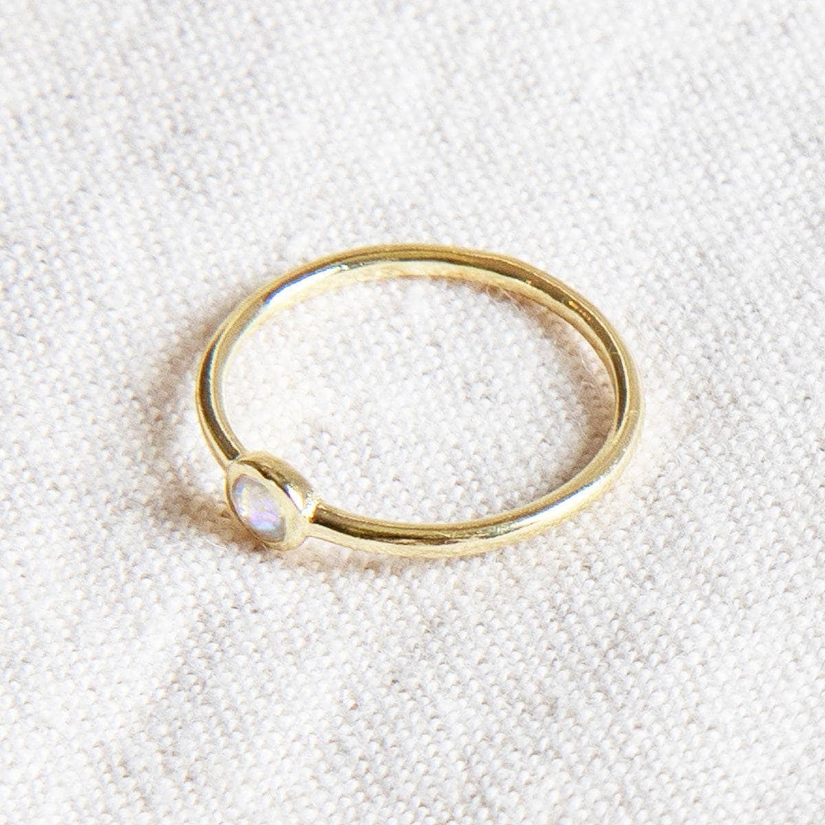 Rainbow Moonstone Silver, Gold or Rose Gold Ring