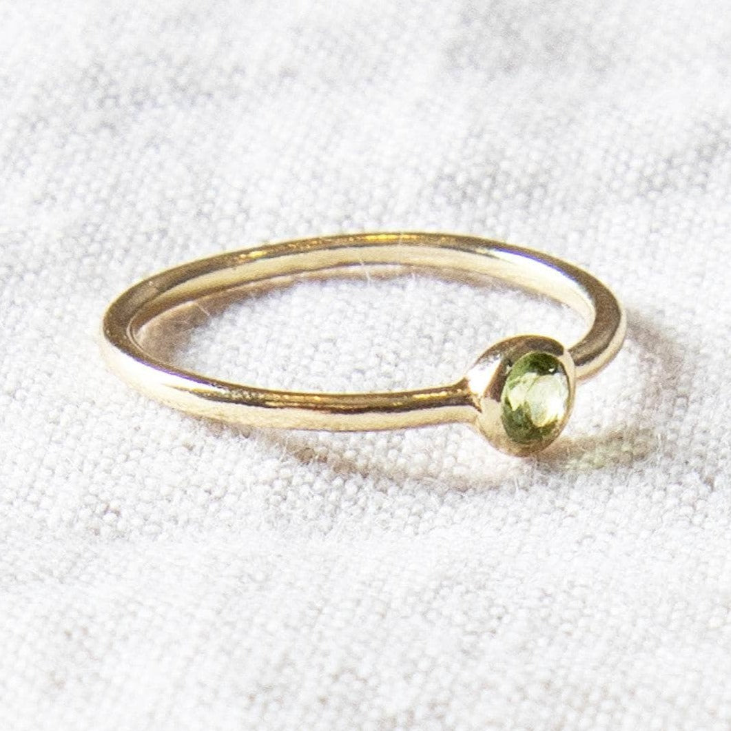 Genuine Peridot Silver or Gold Ring