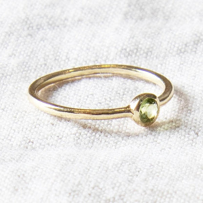 Genuine Peridot Silver or Gold Ring