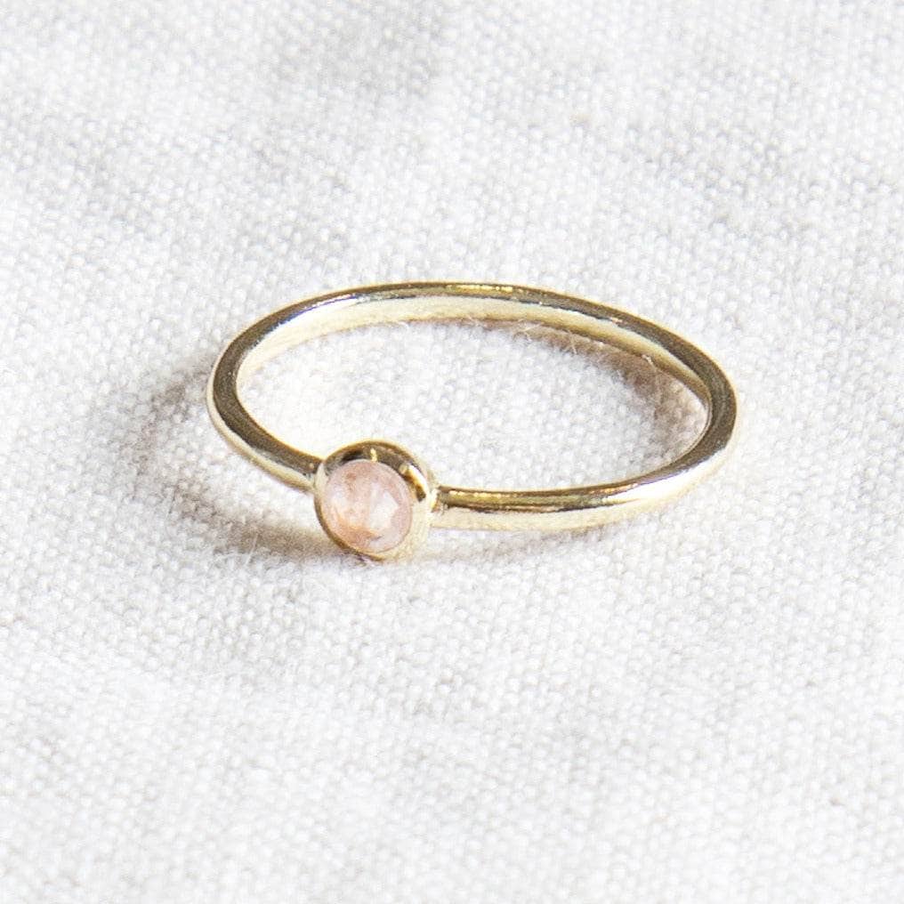 Rose Quartz Silver or Gold Ring