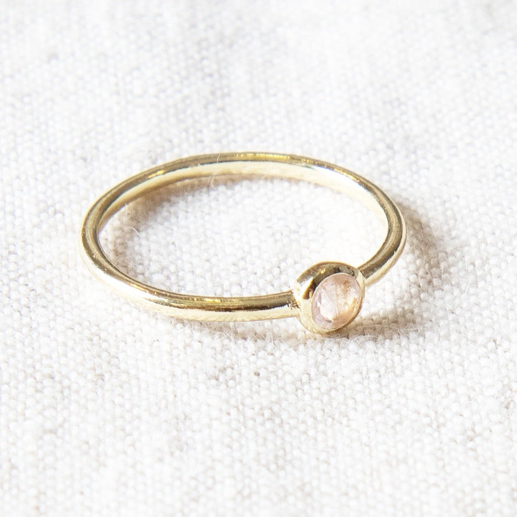 Rose Quartz Silver or Gold Ring