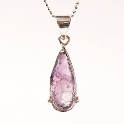 Raw Amethyst Teardrop Gemstone Pendant
