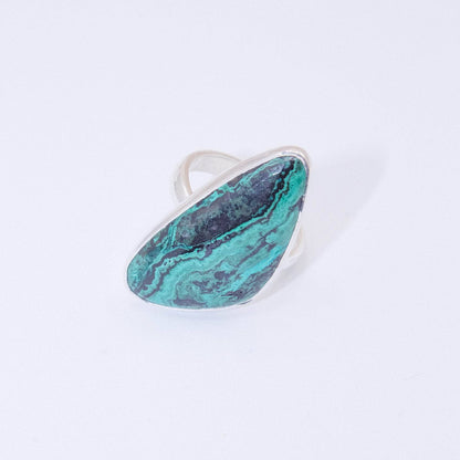 Unique Azurite Malachite Adjustable Ring