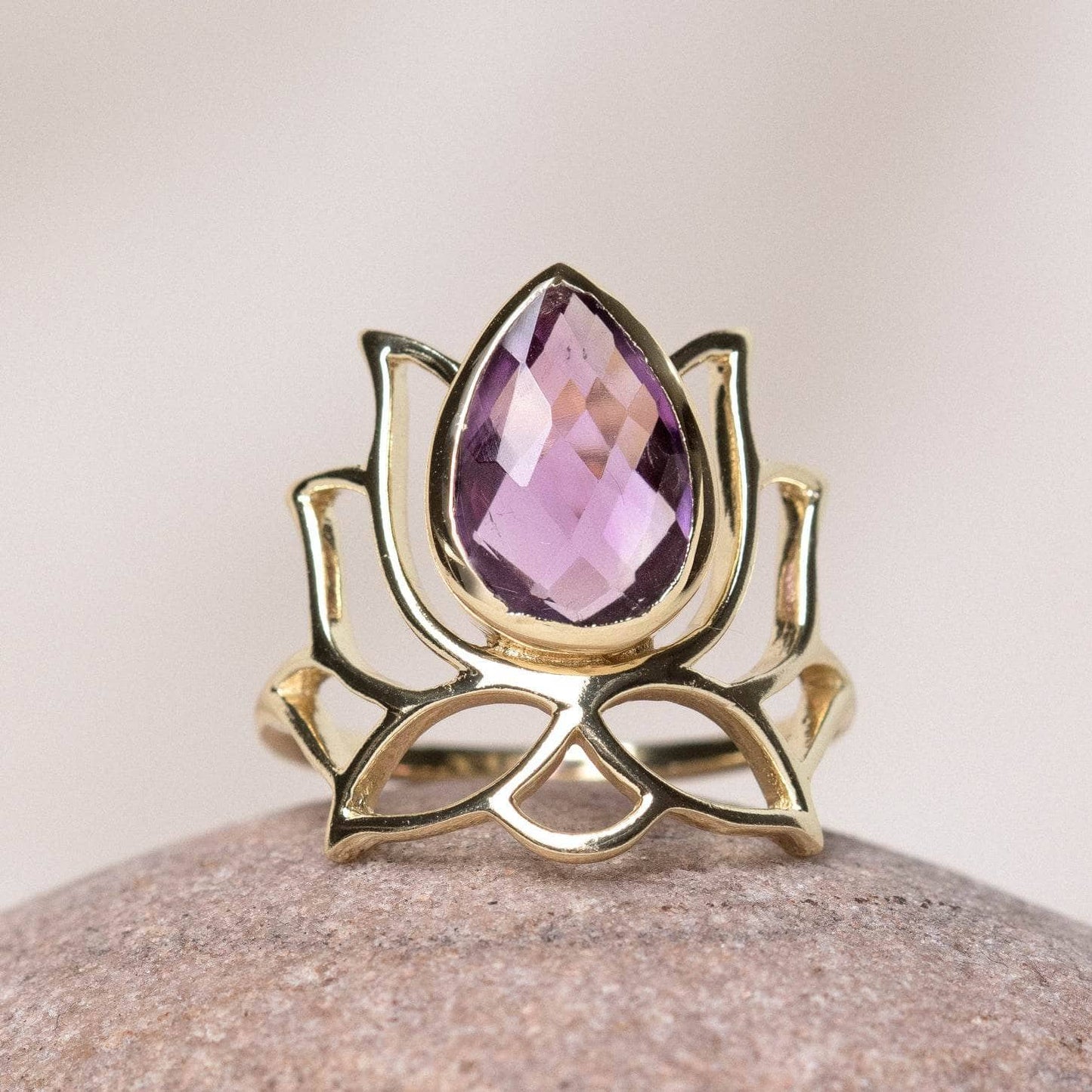 Lotus Gemstone Ring