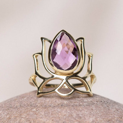 Lotus Gemstone Ring