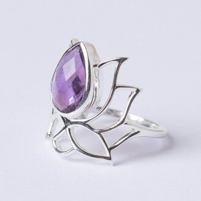 Lotus Gemstone Ring