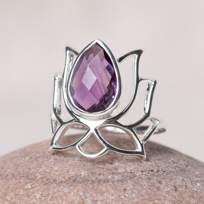 Lotus Gemstone Ring