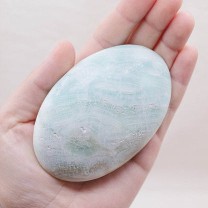 Blue Caribbean Calcite Palm Stones-AAA Premium Quality