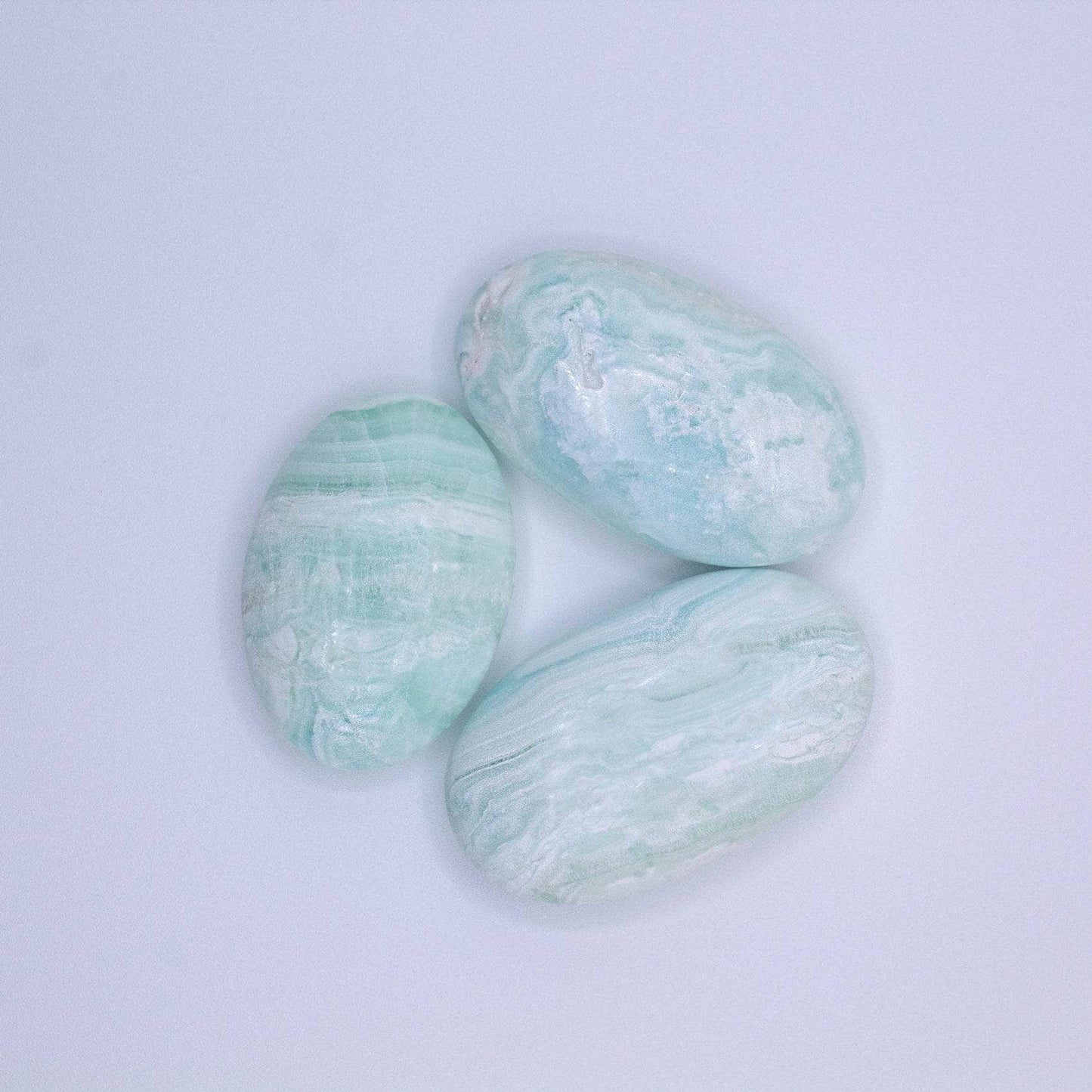 Blue Caribbean Calcite Palm Stones-AAA Premium Quality