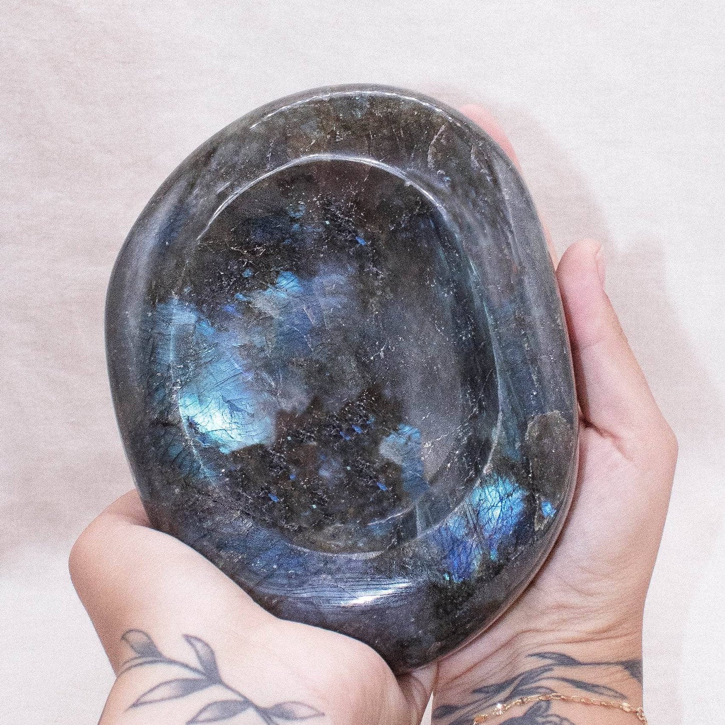 Genuine Labradorite Blue Flame Bowl - 1 of a Kind