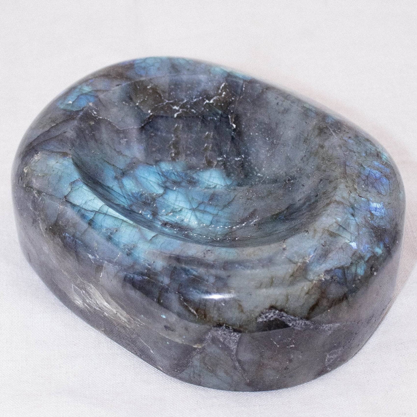 Genuine Labradorite Blue Flame Bowl - 1 of a Kind