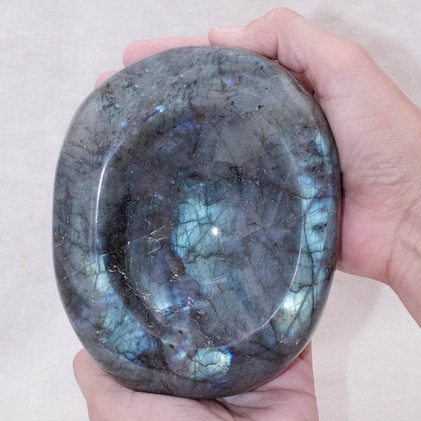 Genuine Labradorite Blue Flame Bowl - 1 of a Kind
