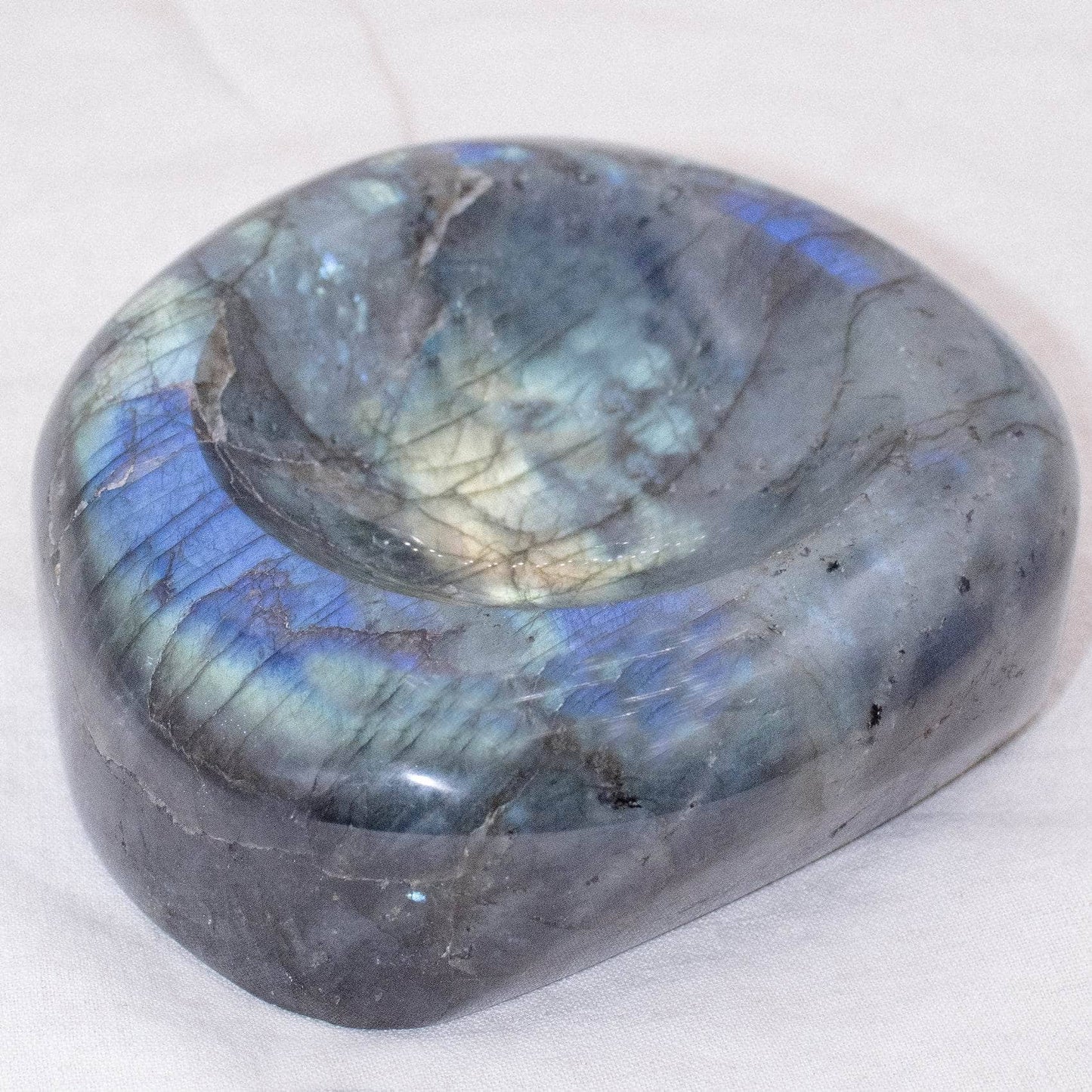 Genuine Labradorite Blue Flame Bowl - 1 of a Kind