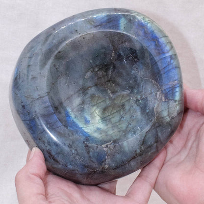 Genuine Labradorite Blue Flame Bowl - 1 of a Kind