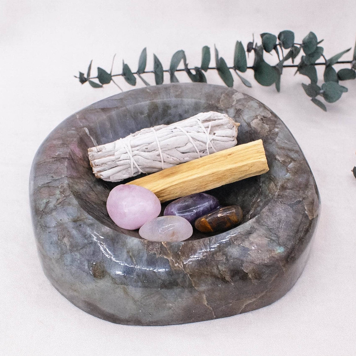 Genuine Labradorite Blue Flame Bowl - 1 of a Kind