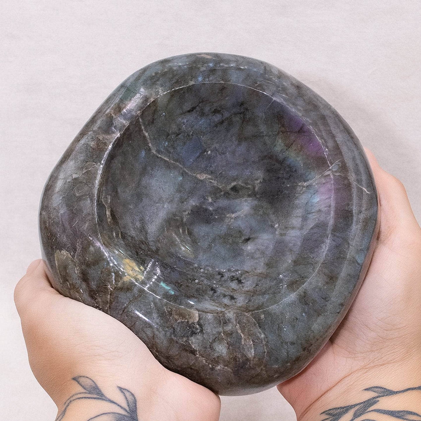 Genuine Labradorite Blue Flame Bowl - 1 of a Kind