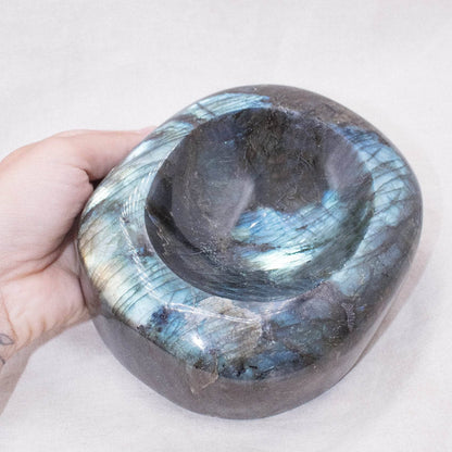 Genuine Labradorite Blue Flame Bowl - 1 of a Kind