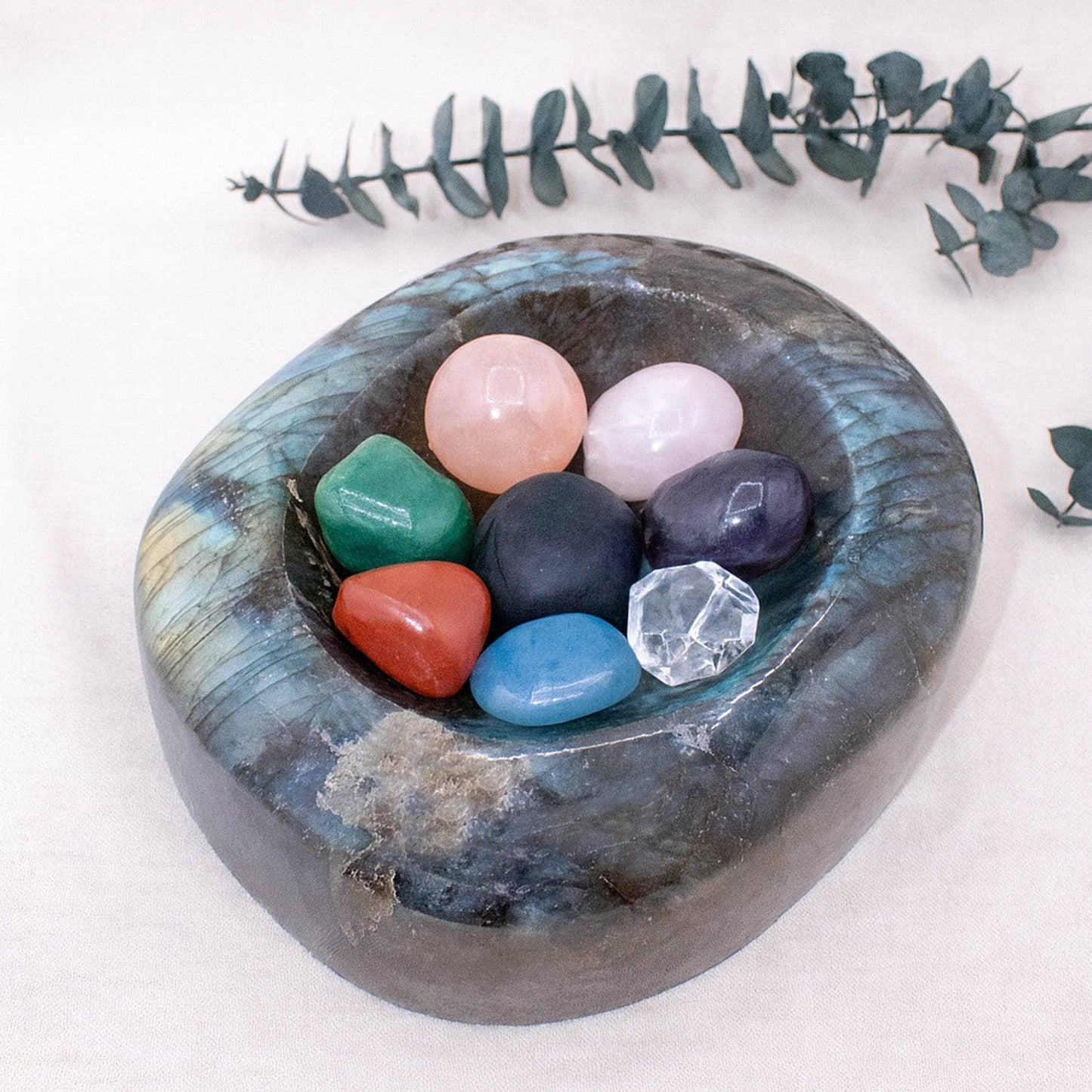 Genuine Labradorite Blue Flame Bowl - 1 of a Kind