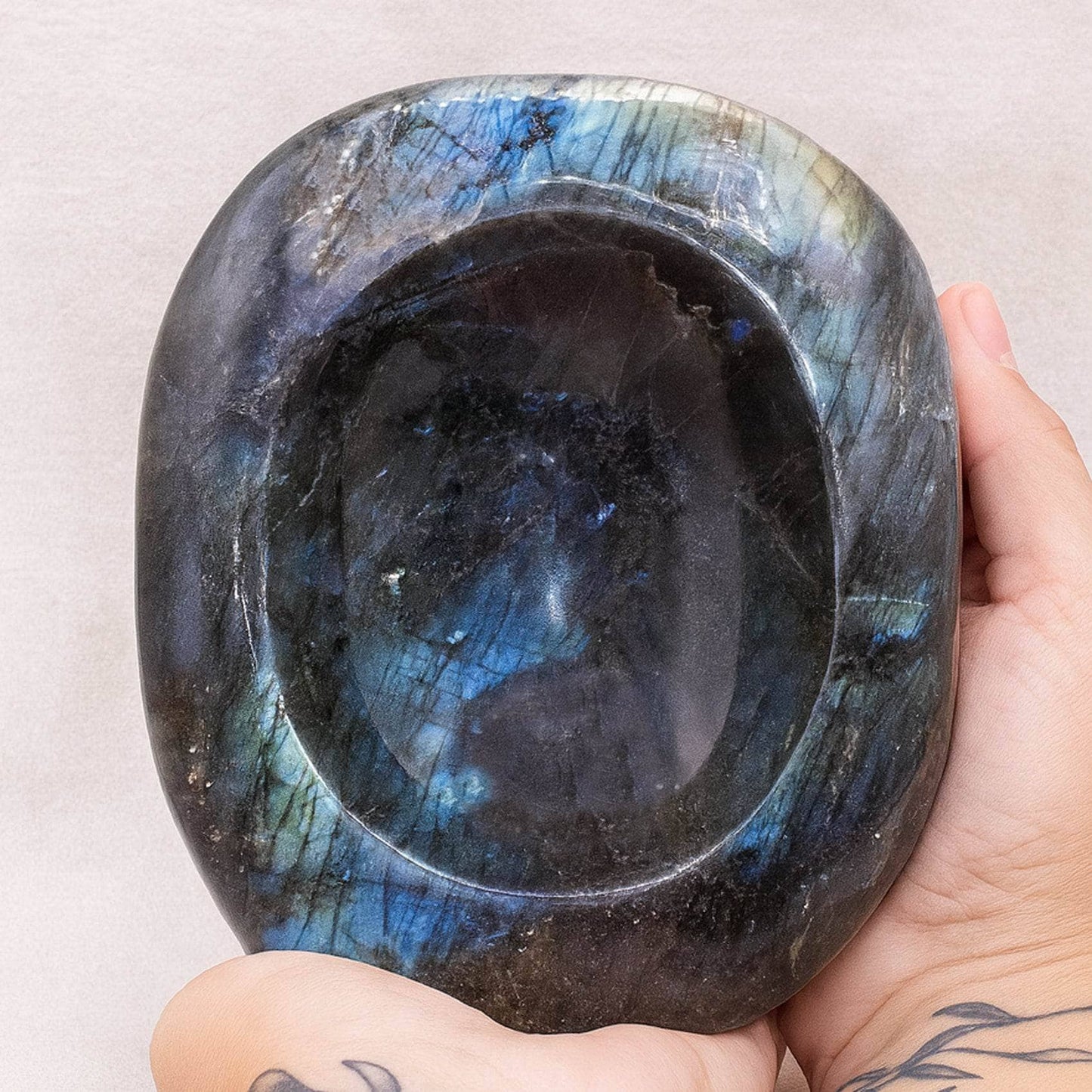 Genuine Labradorite Blue Flame Bowl - 1 of a Kind