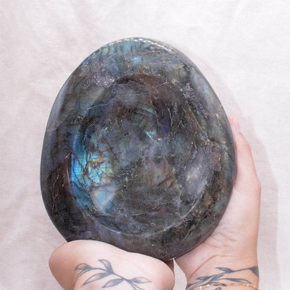 Genuine Labradorite Blue Flame Bowl - 1 of a Kind