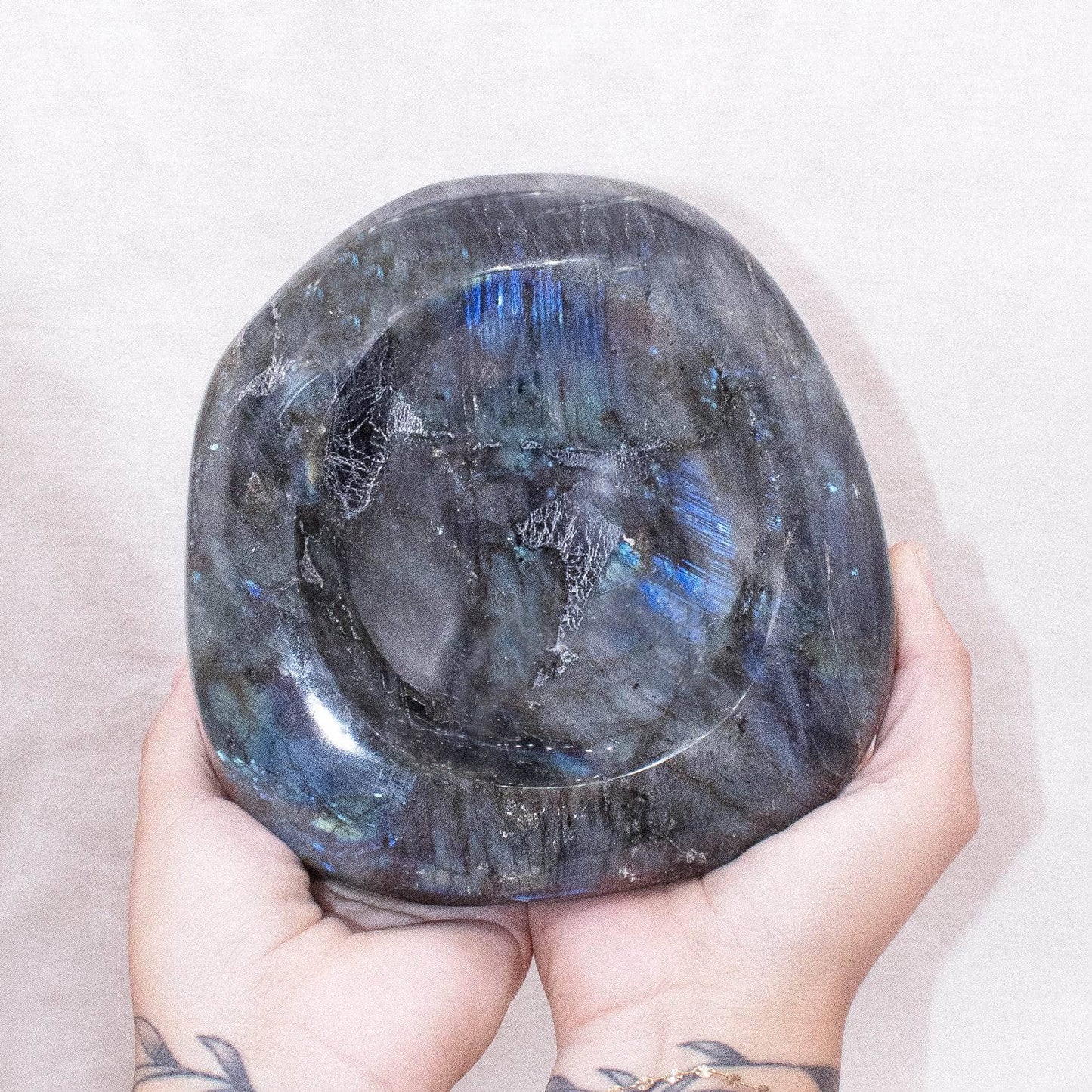 Genuine Labradorite Blue Flame Bowl - 1 of a Kind