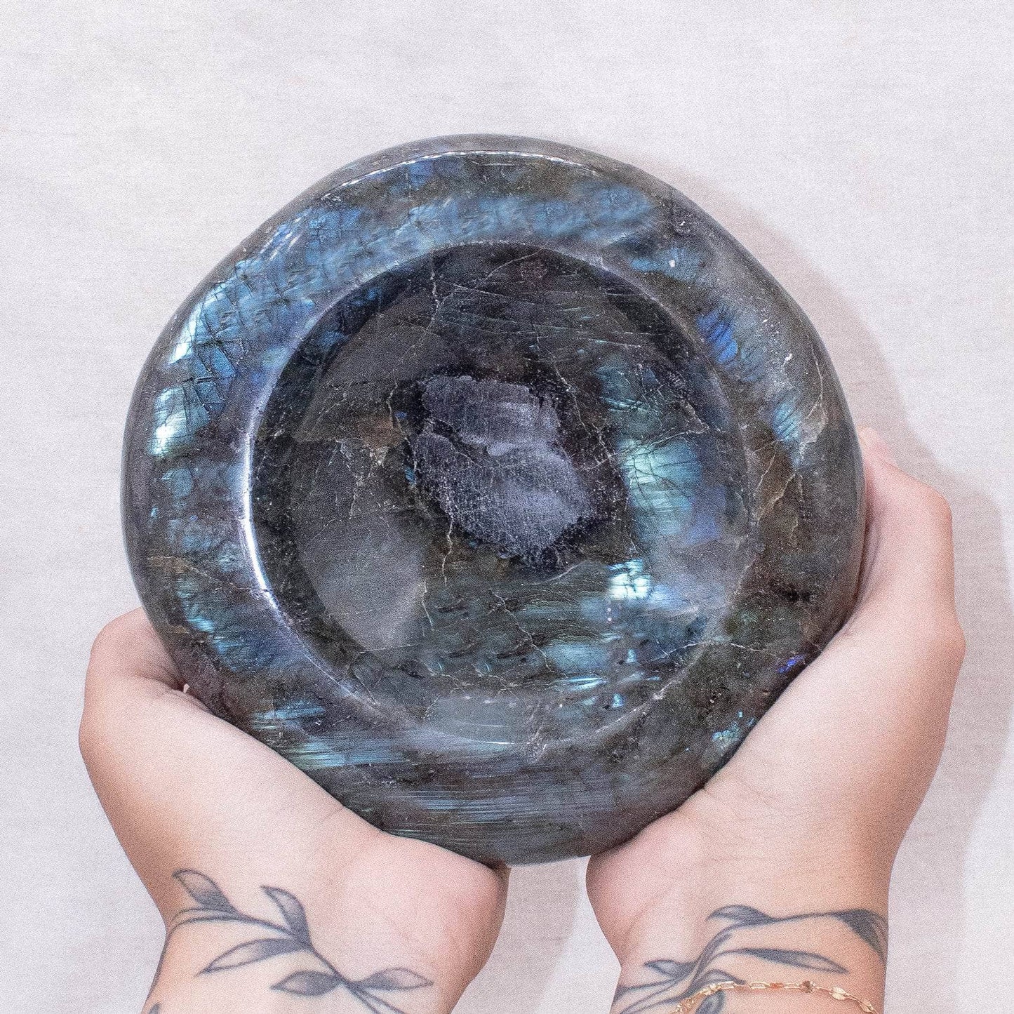 Genuine Labradorite Blue Flame Bowl - 1 of a Kind
