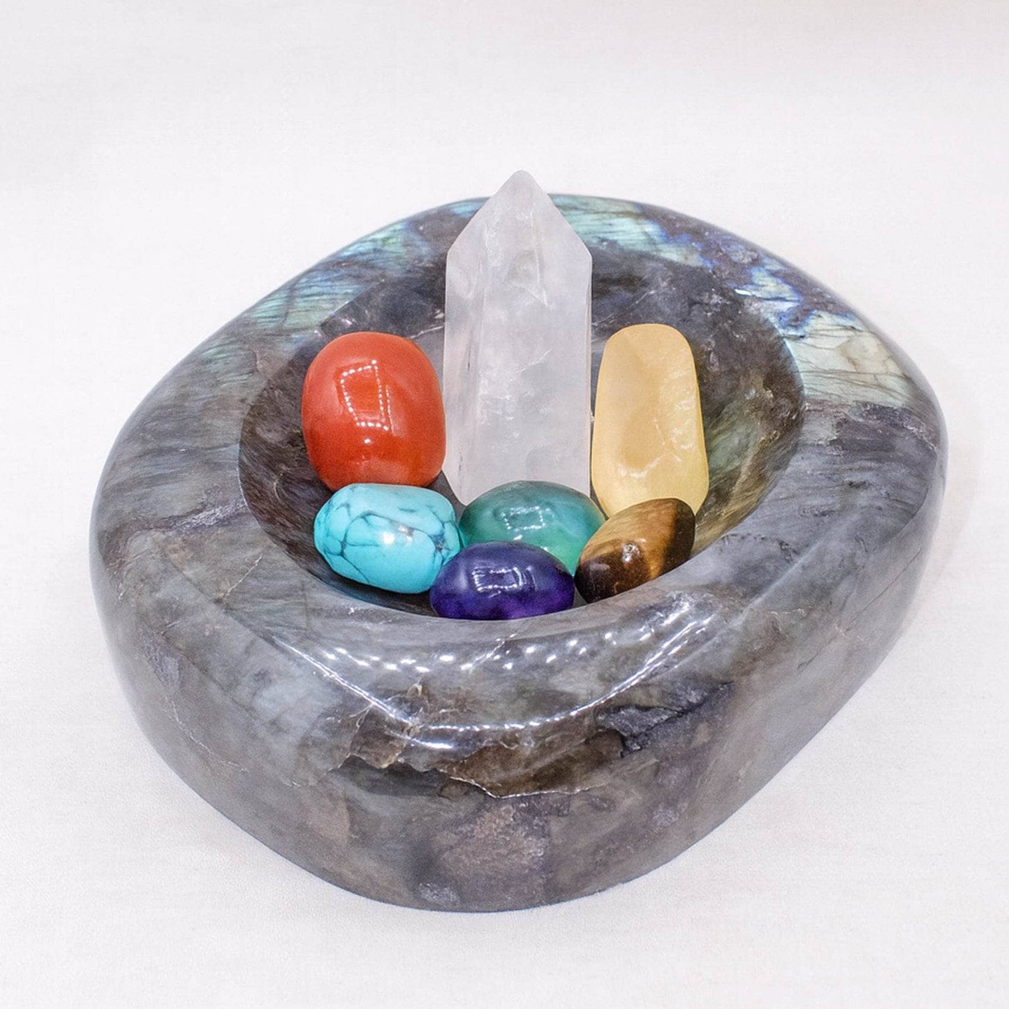 Genuine Labradorite Blue Flame Bowl - 1 of a Kind
