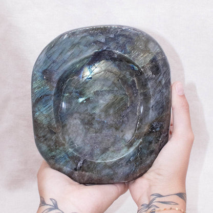 Genuine Labradorite Blue Flame Bowl - 1 of a Kind