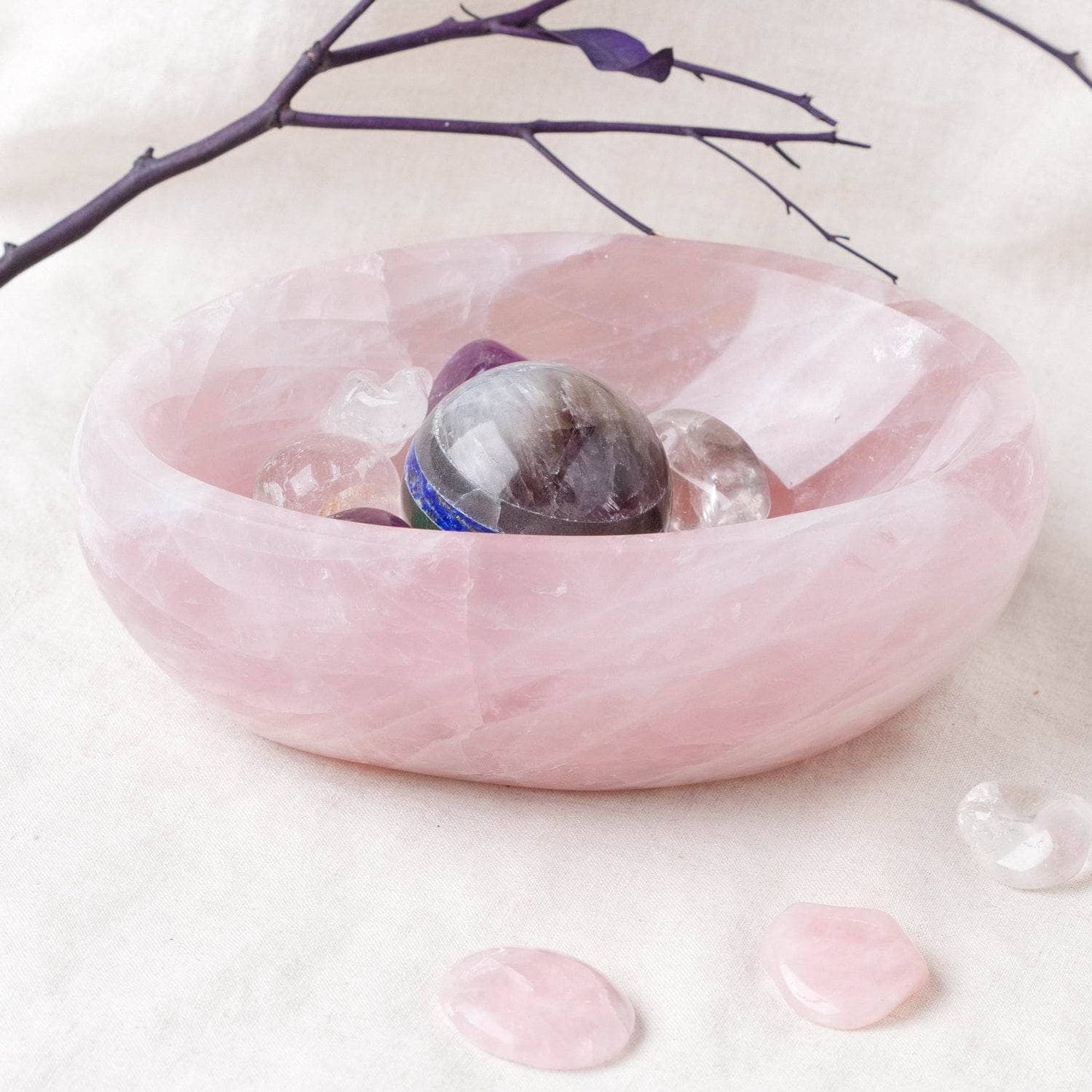 Rose Quartz Crystal Bowls- 1 of a Kind