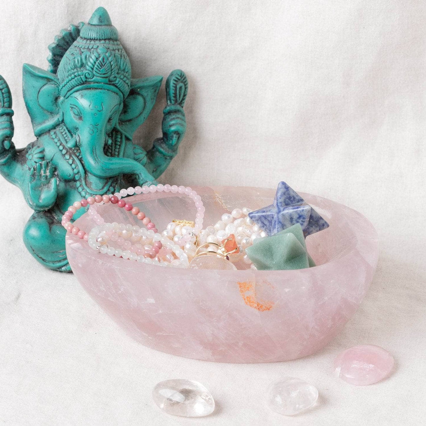 Rose Quartz Crystal Bowls- 1 of a Kind