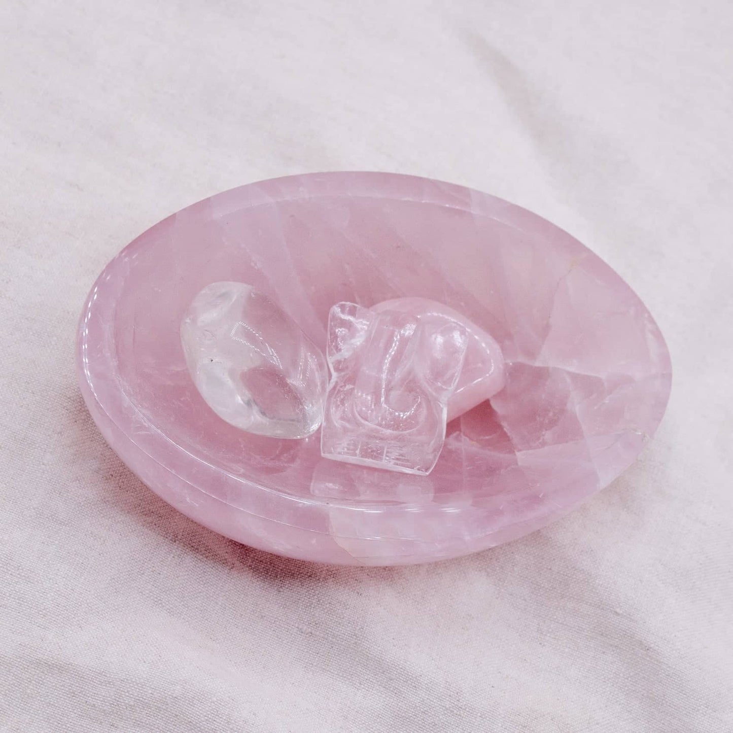 Rose Quartz Crystal Bowls- 1 of a Kind