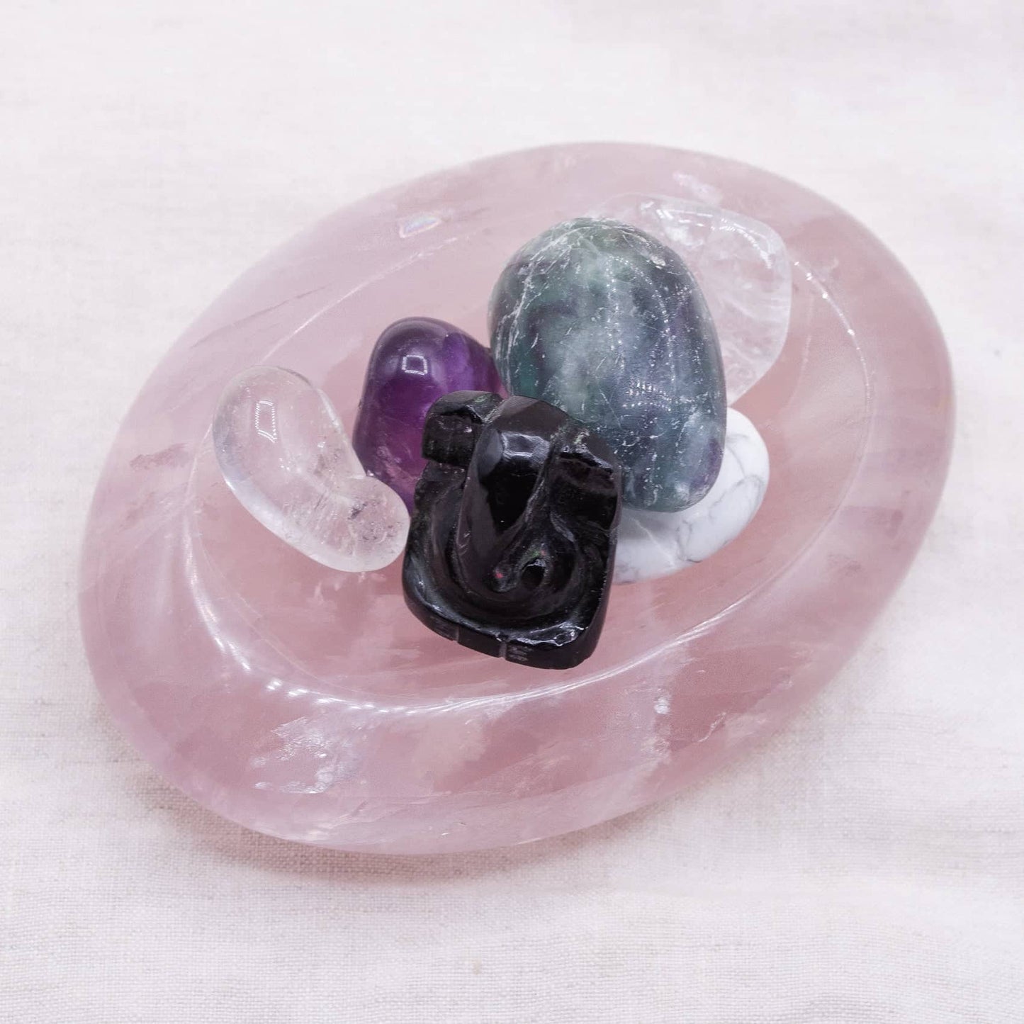 Rose Quartz Crystal Bowls- 1 of a Kind