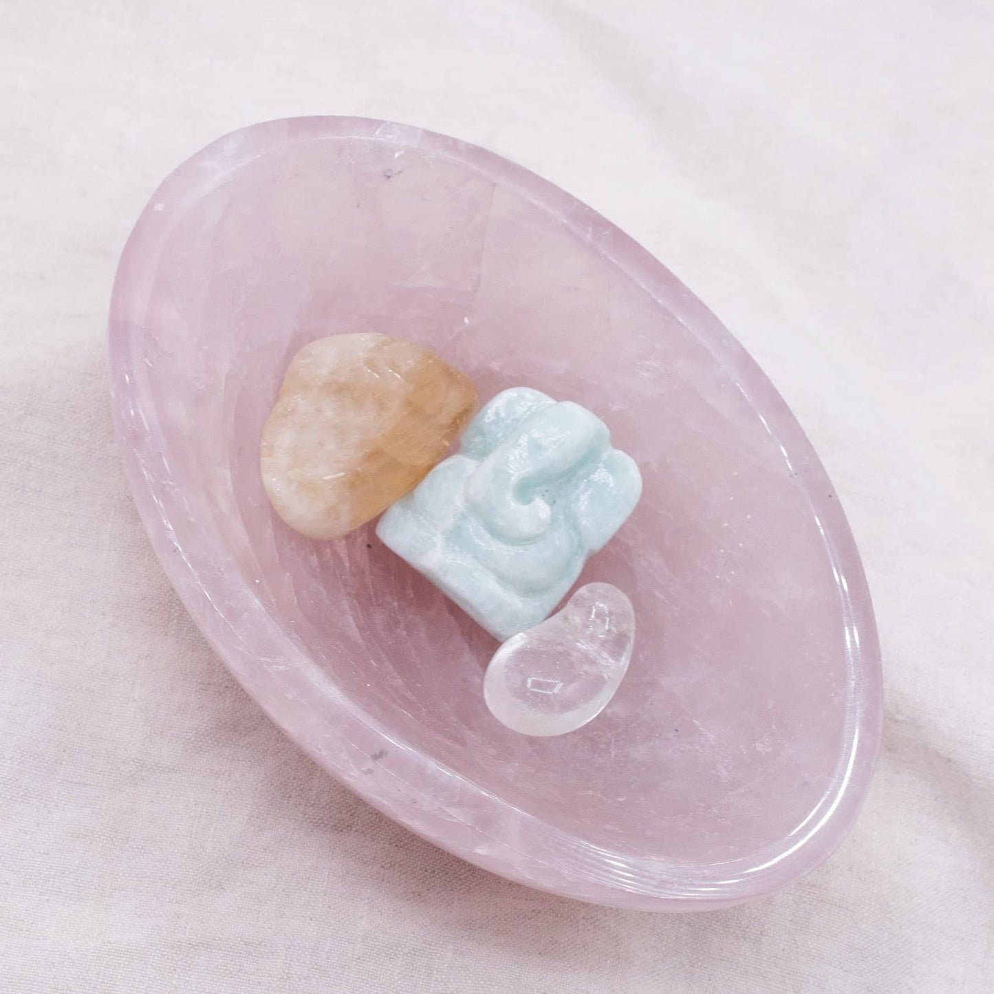 Rose Quartz Crystal Bowls- 1 of a Kind