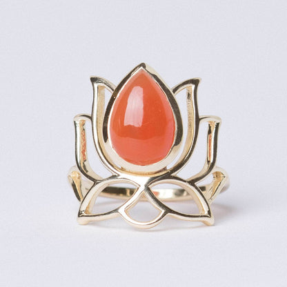 Lotus Gemstone Ring