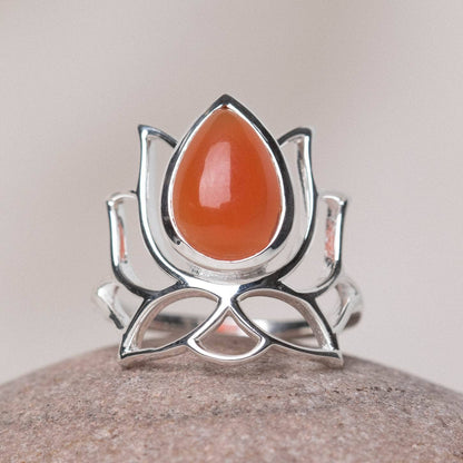 Lotus Gemstone Ring