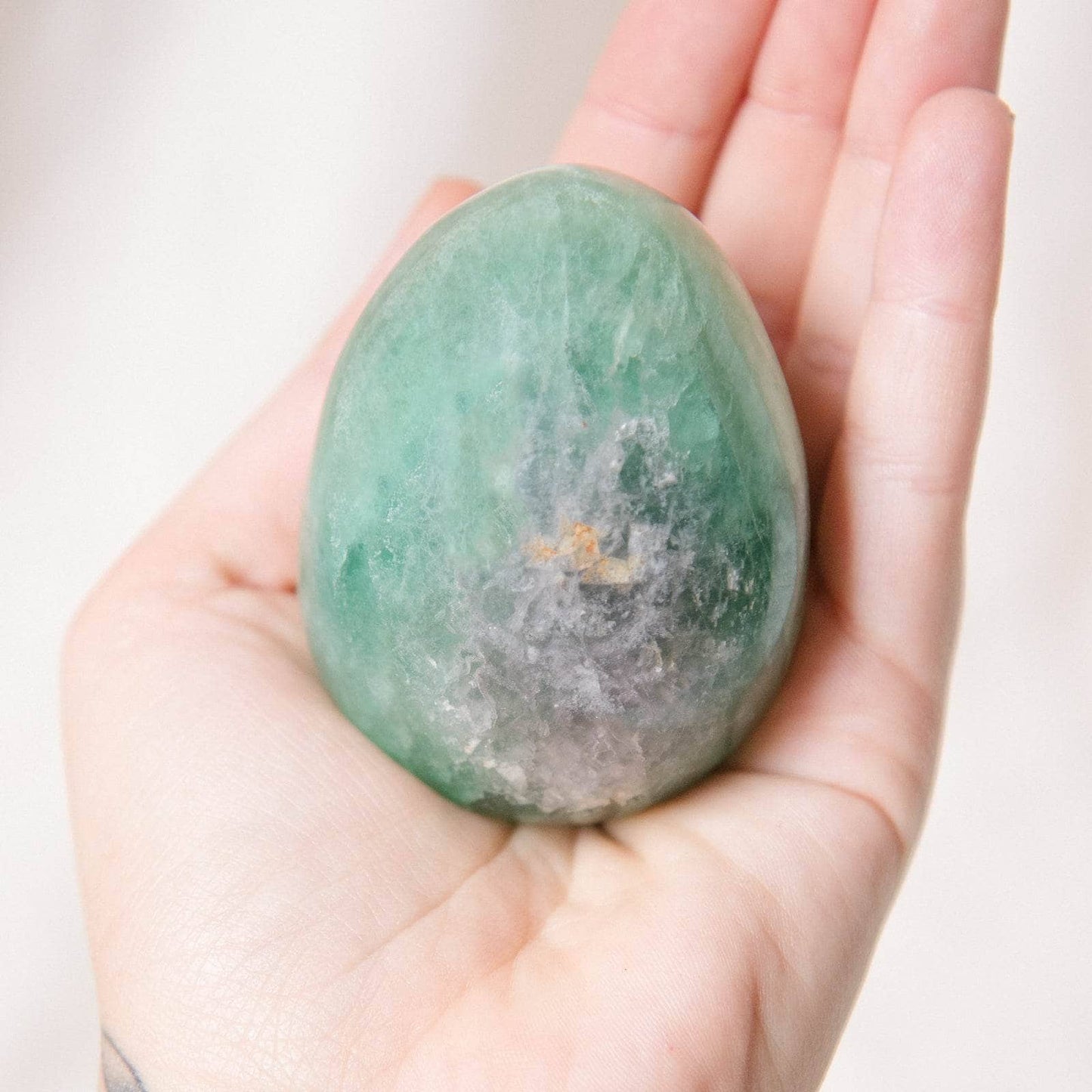 Green Rainbow Fluorite Eggs - AAA Premium Quality