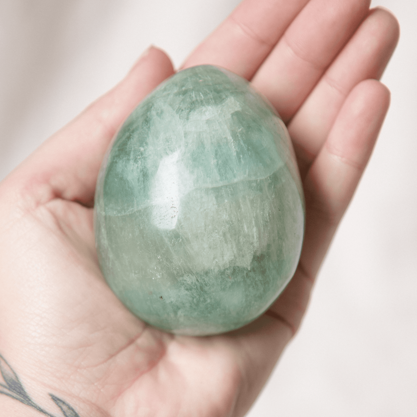 Green Rainbow Fluorite Eggs - AAA Premium Quality