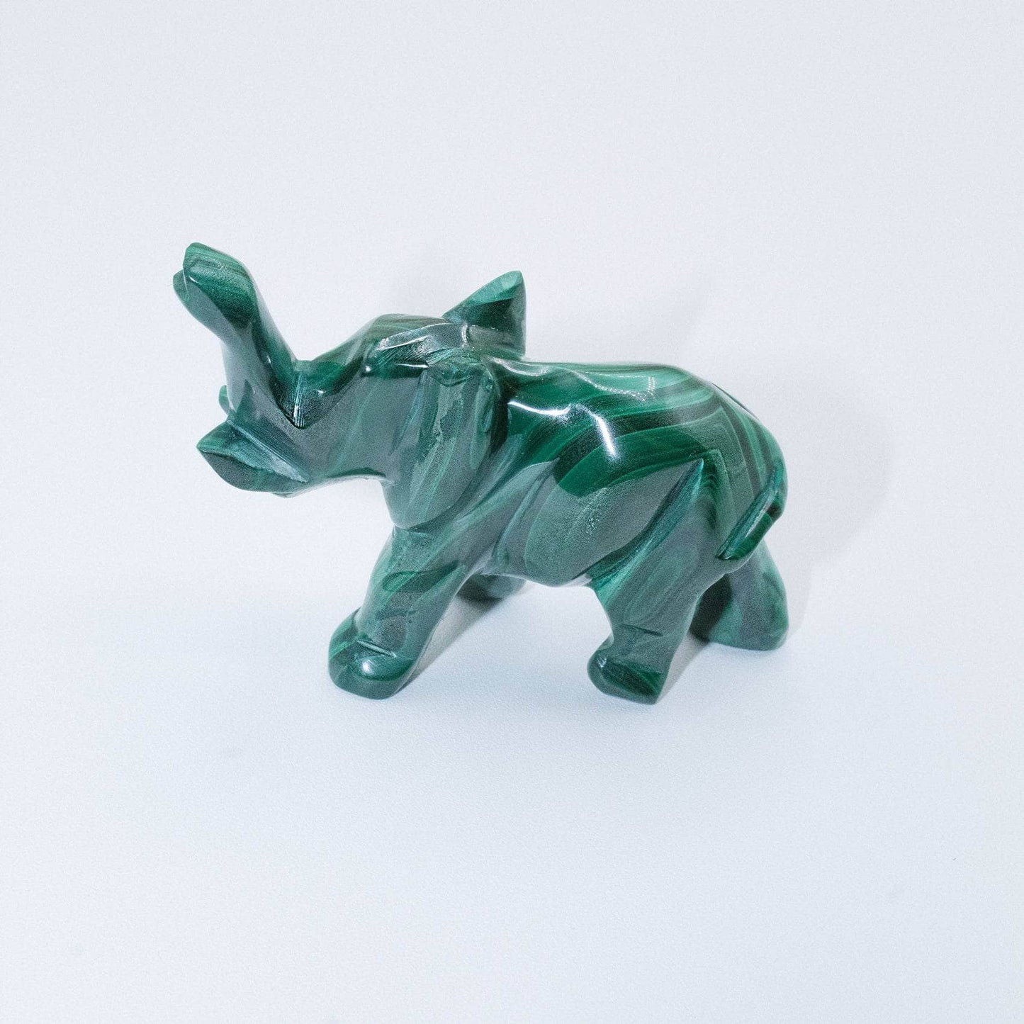 Genuine Malachite Elephants - Hand Carved - 1 of a Kind
