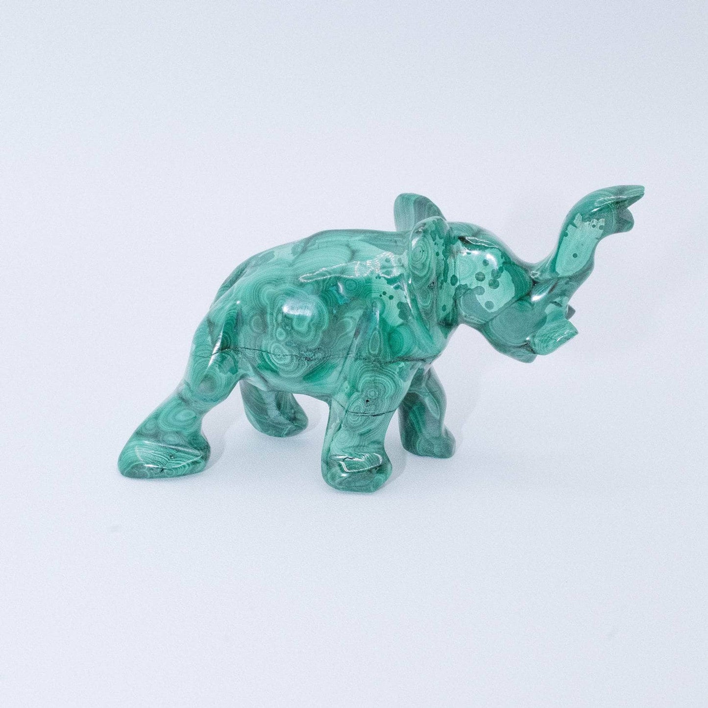 Genuine Malachite Elephants - Hand Carved - 1 of a Kind