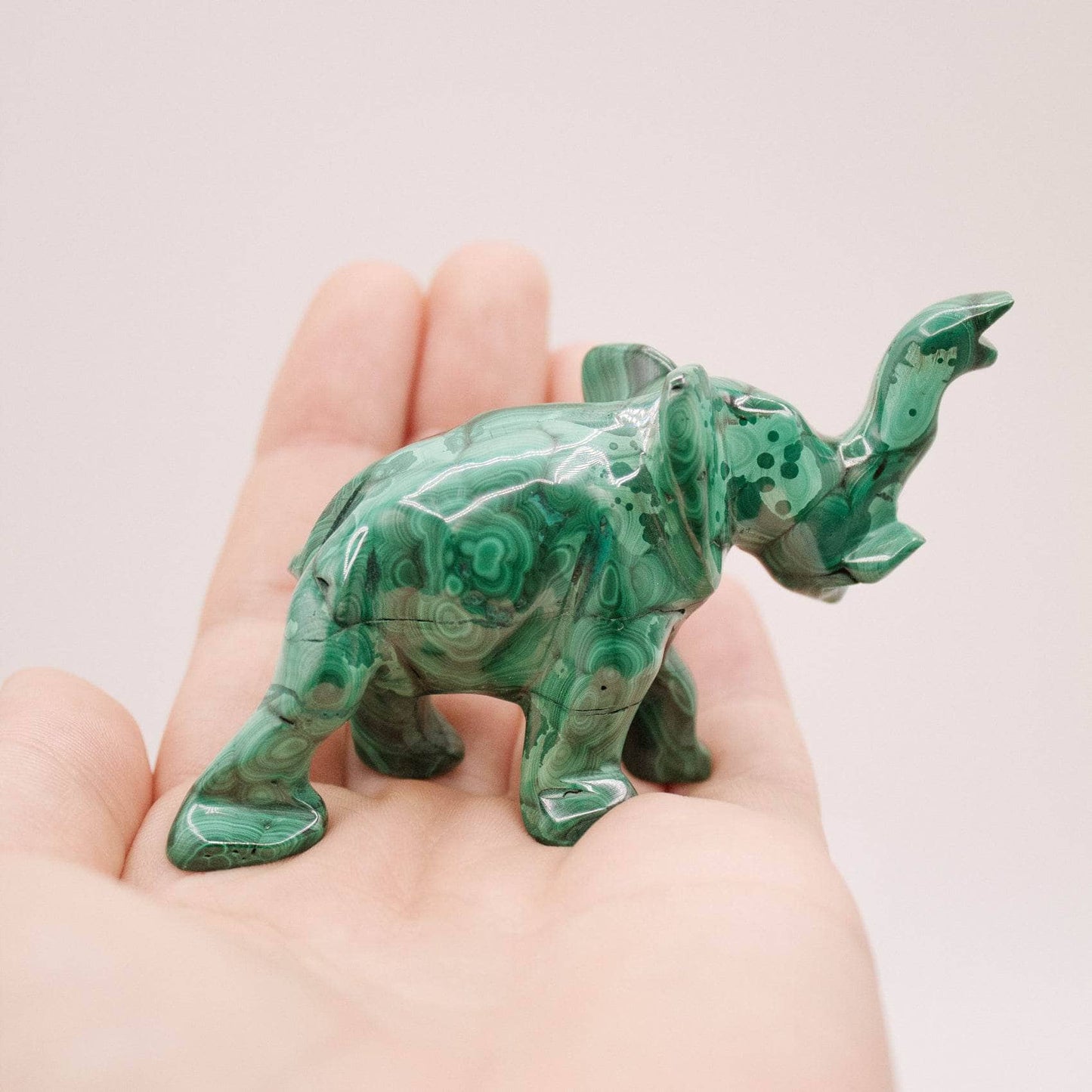 Genuine Malachite Elephants - Hand Carved - 1 of a Kind