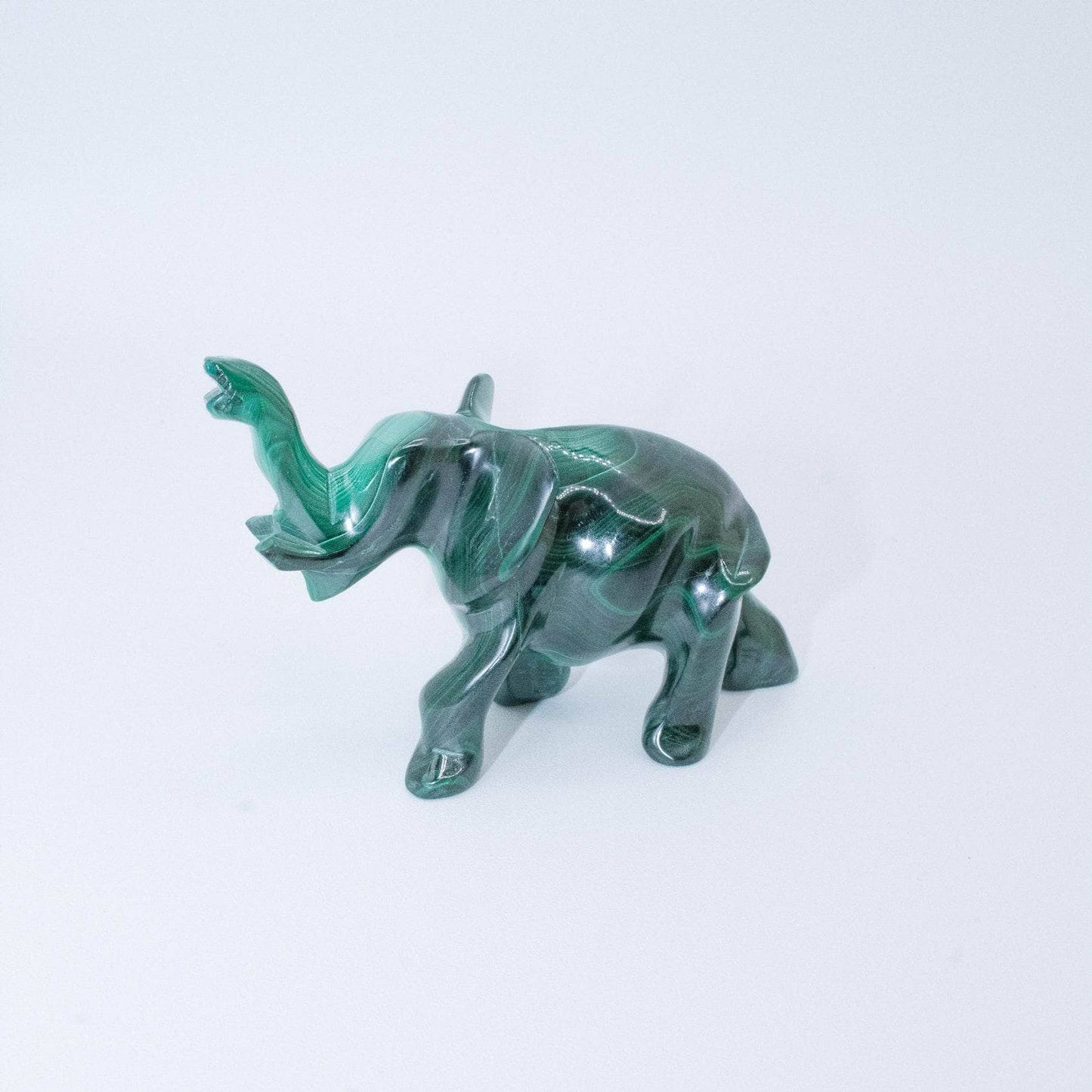 Genuine Malachite Elephants - Hand Carved - 1 of a Kind