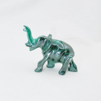 Genuine Malachite Elephants - Hand Carved - 1 of a Kind