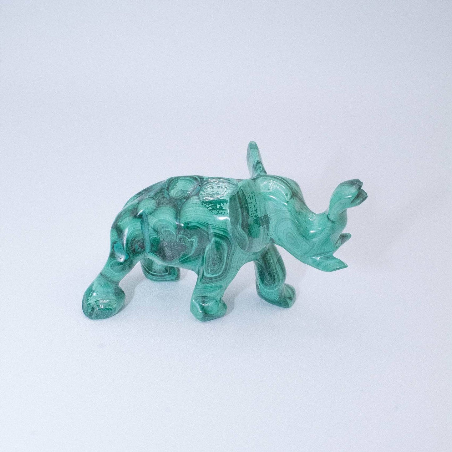 Genuine Malachite Elephants - Hand Carved - 1 of a Kind