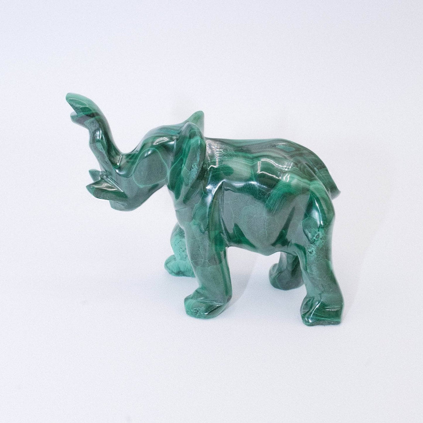 Genuine Malachite Elephants - Hand Carved - 1 of a Kind